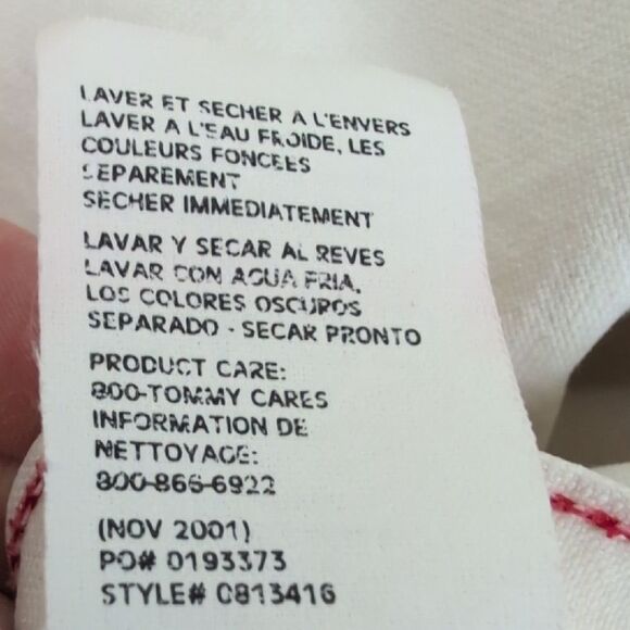 Vintage Tommy Hilfiger Cream Denim Flare Wide Leg Jeans with Mid-Rise Waist Y2K - Picture 11 of 11